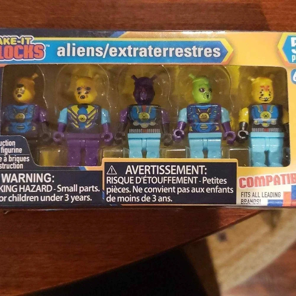 LEGO like Lot of 3 new Make it blocks Galactic force‎ Beach life  alians figures